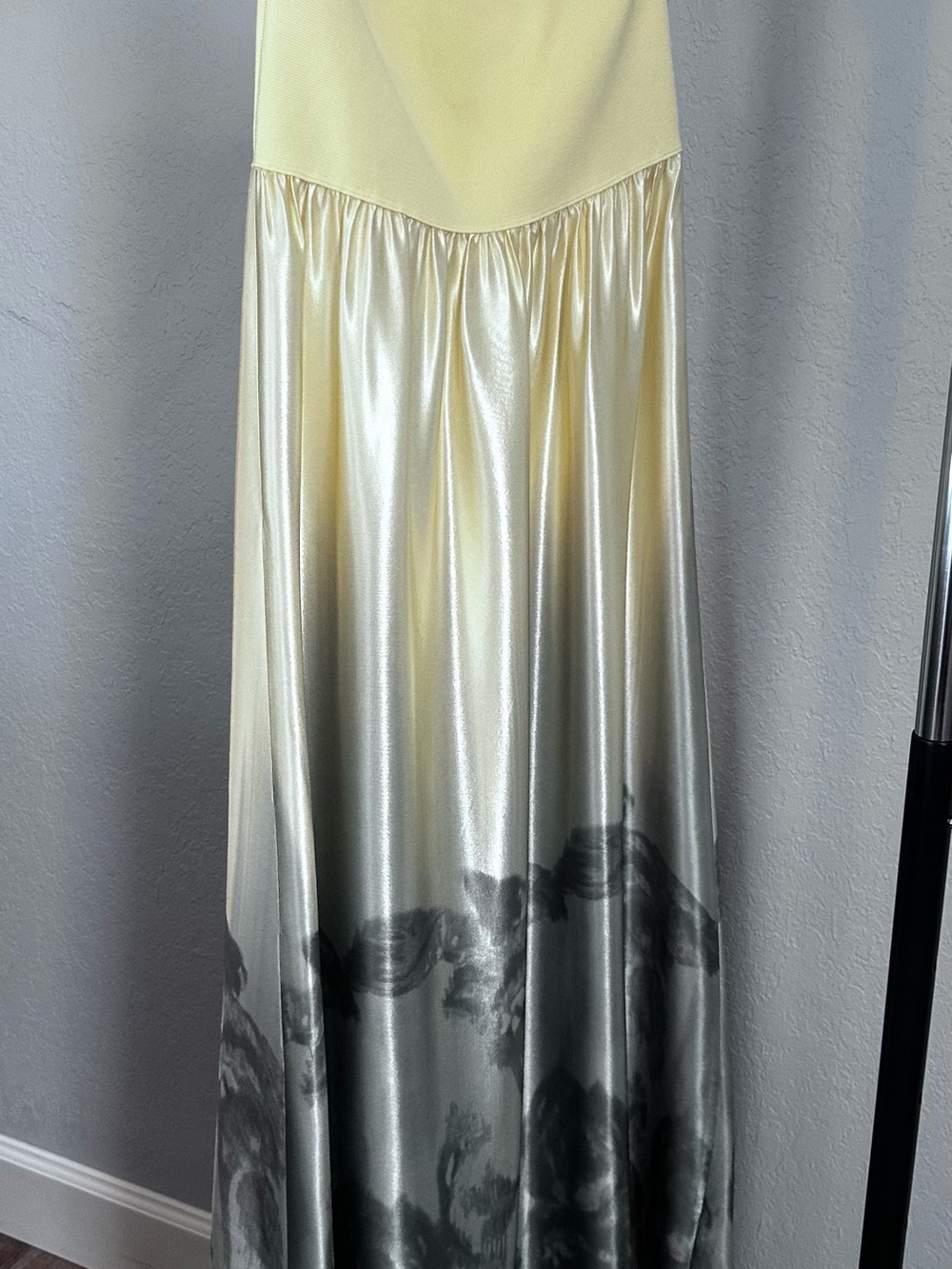 Anthropologie Strapless watercolor floral Maxi Dress in Yellow/Sage/Size M - Picture 12 of 15